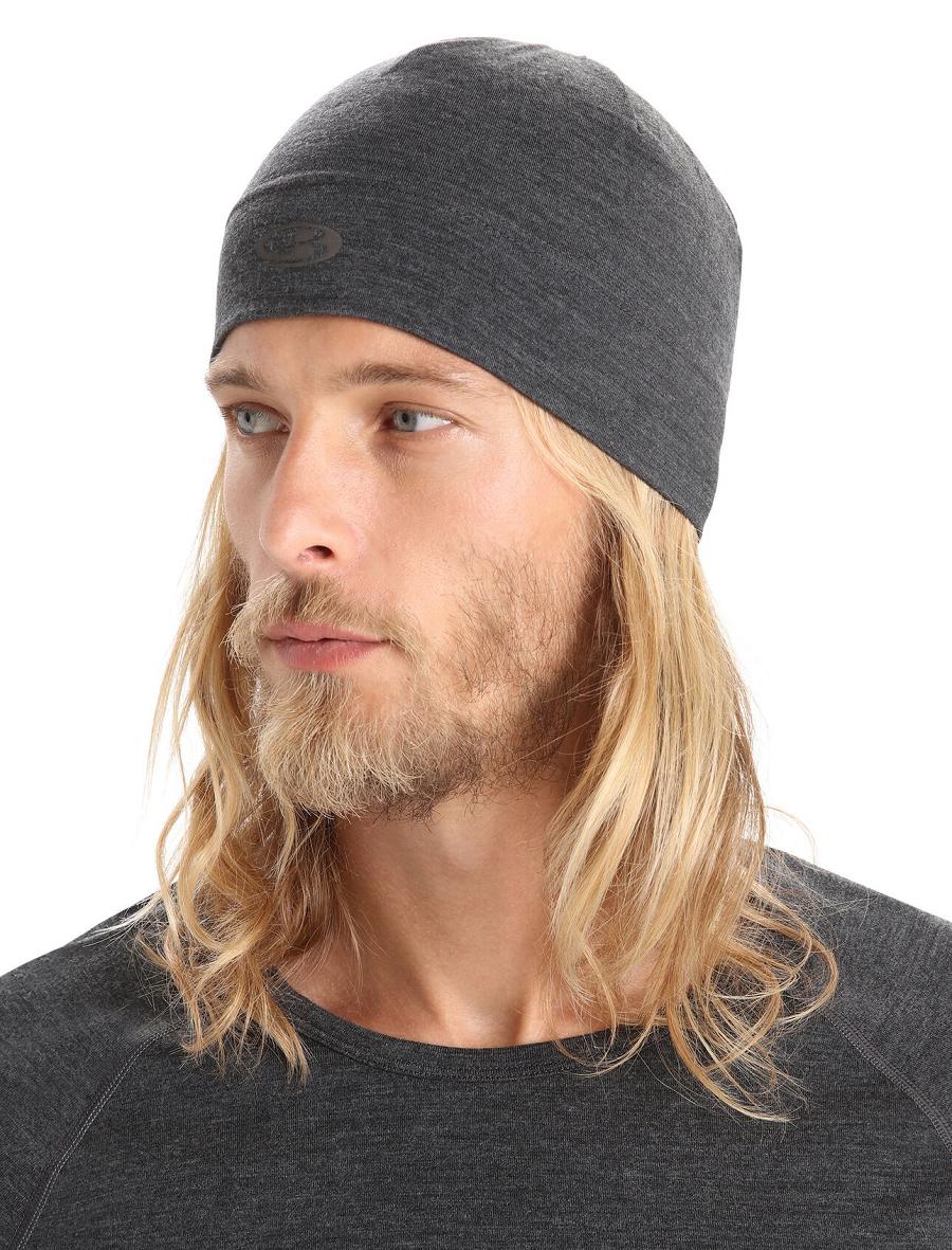 Icebreaker Unisex Merino Chase Beanie Miesten Hatut Mustat Harmaat | FI 1098PJJQ